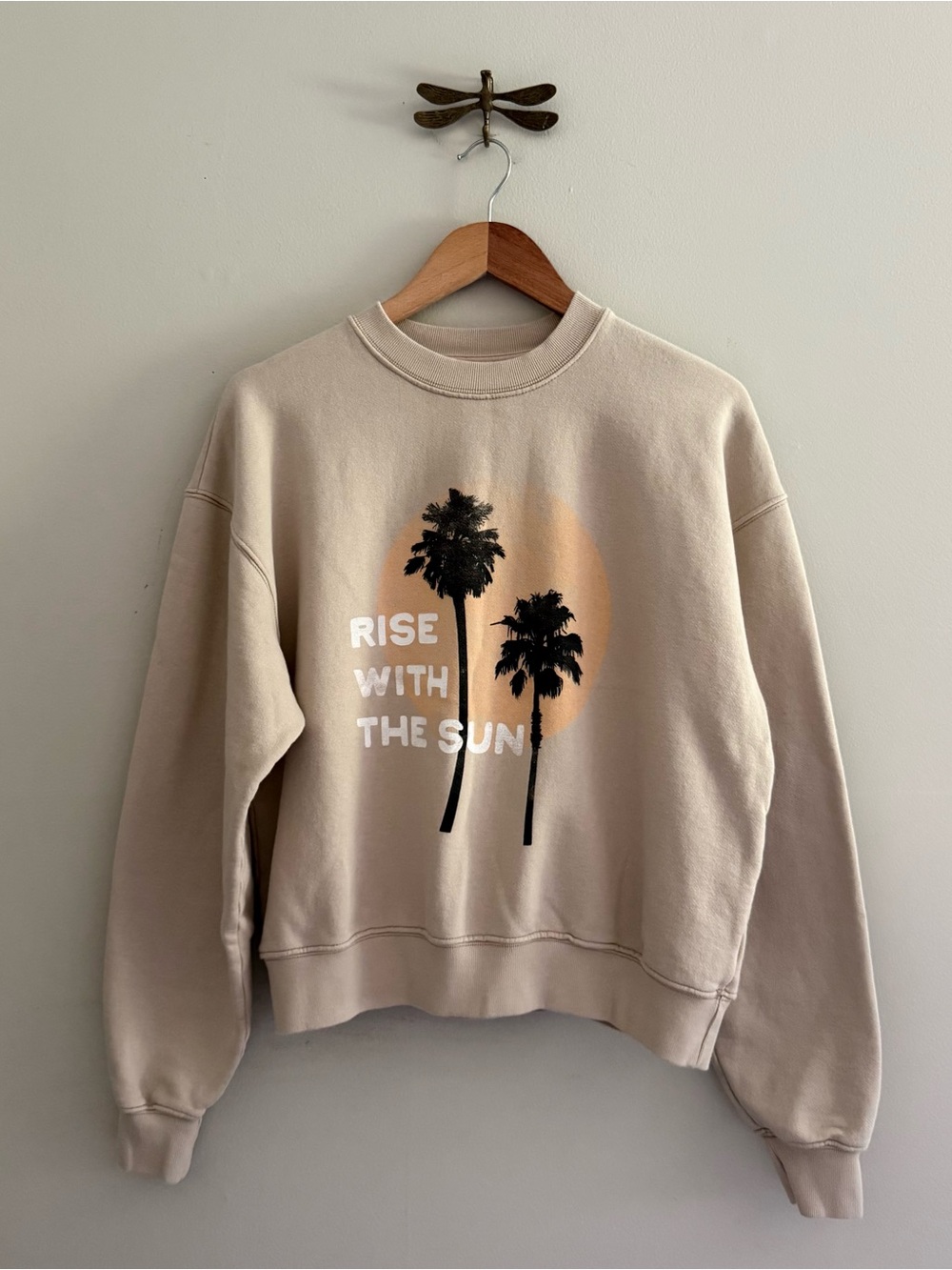 Spiritual Gangster Tan Graphic Print Womens Sweatshirt XS